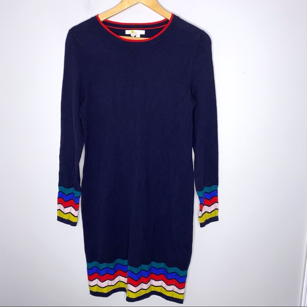 Boden NWT Navy Blue Stripe Sweater Dress 6